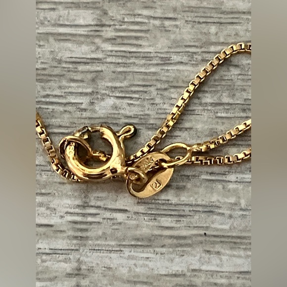 Vintage Sterling Silver 18k Plated Blue Topaz/Diamond Necklace IOB - Picture 5 of 7